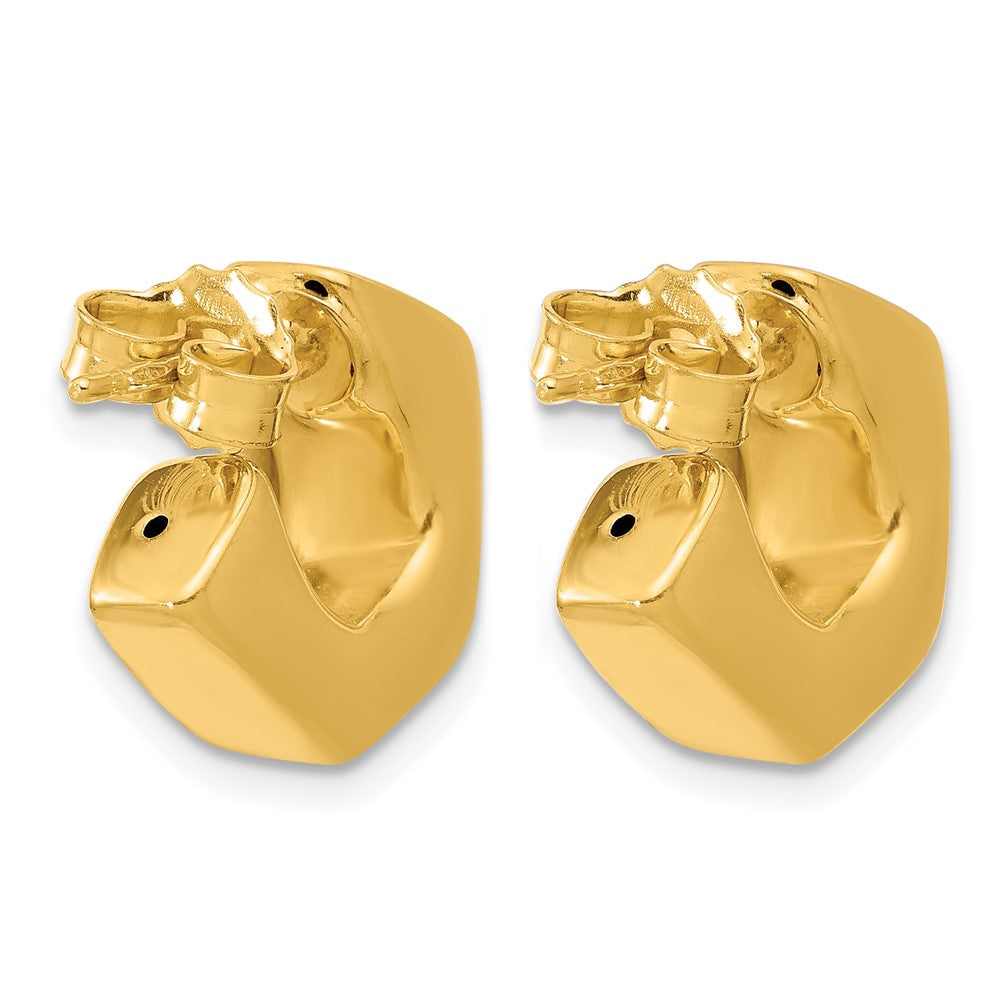 14K Gelbgold Poliert Hohl J Creole Ohrstecker