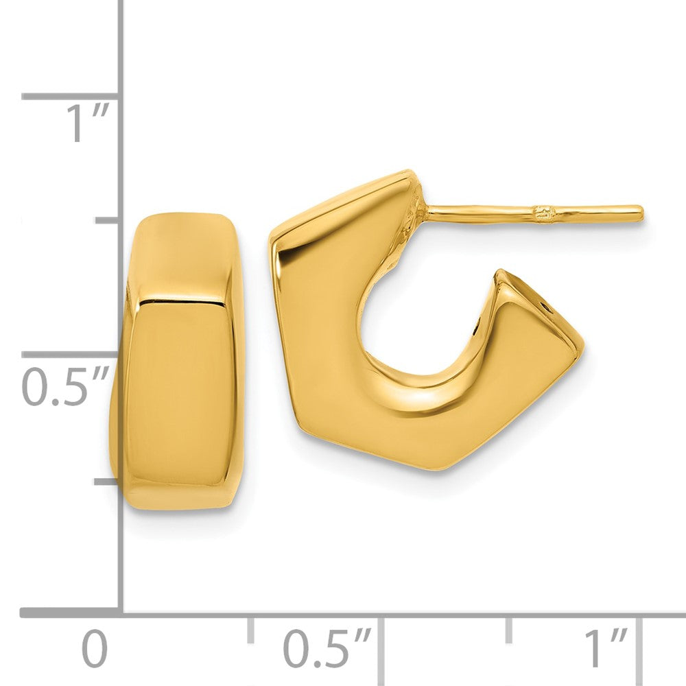14K Gelbgold Poliert Hohl J Creole Ohrstecker