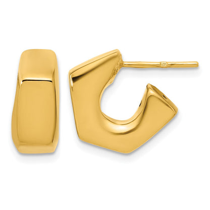 14K Gelbgold Poliert Hohl J Creole Ohrstecker