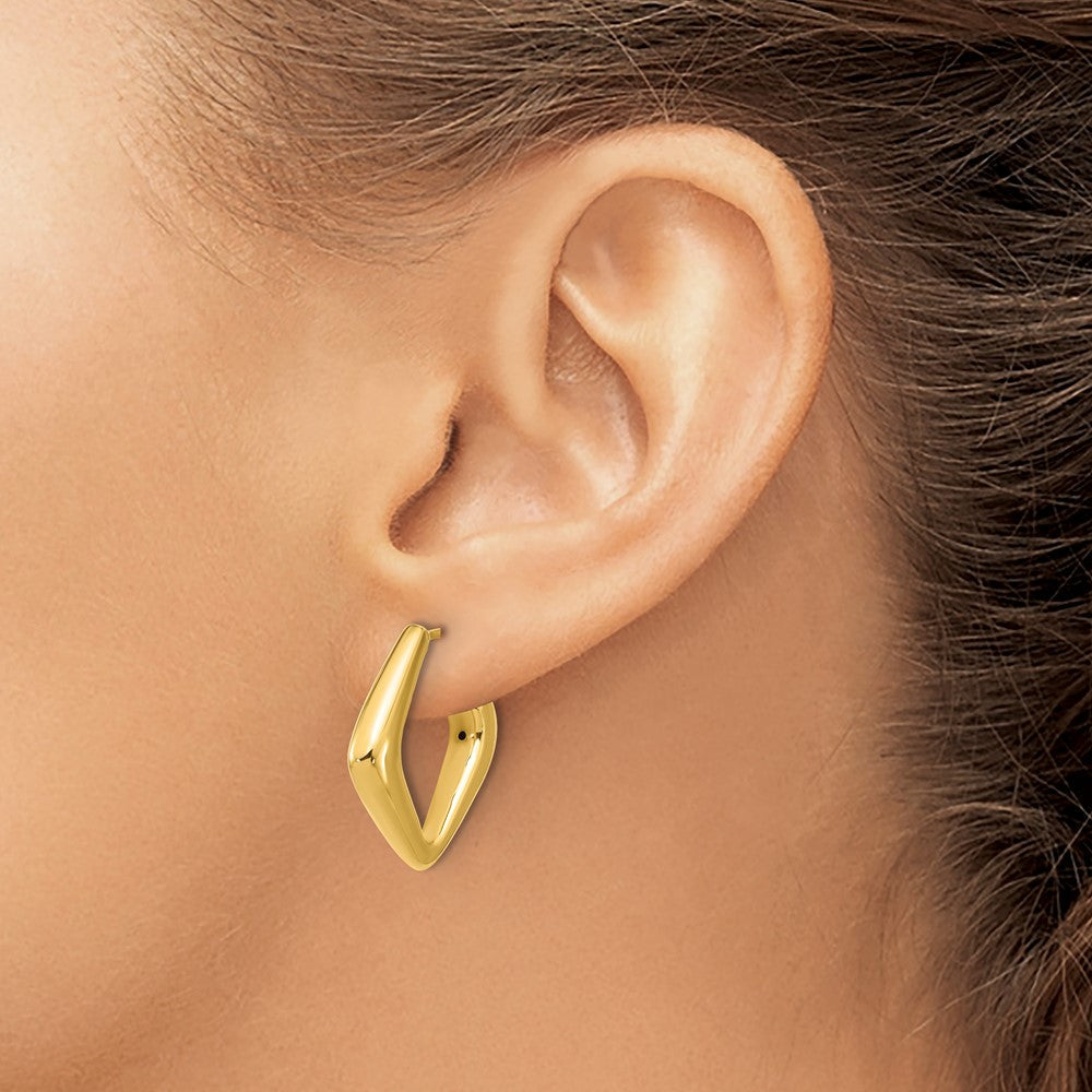 14K Gelbgold Poliert Hohl J Creole Ohrstecker