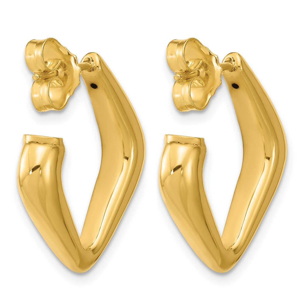 14K Gelbgold Poliert Hohl J Creole Ohrstecker