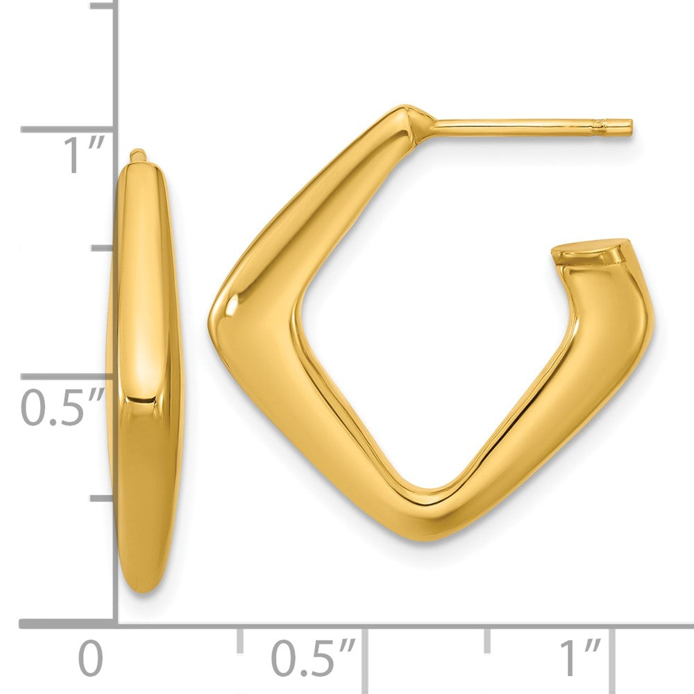 14K Gelbgold Poliert Hohl J Creole Ohrstecker