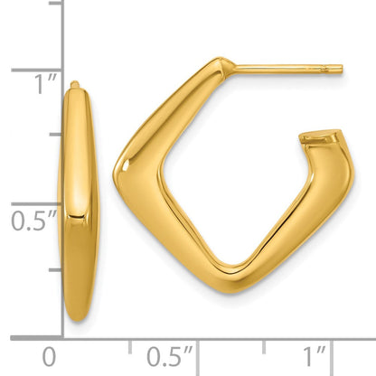 14K Gelbgold Poliert Hohl J Creole Ohrstecker