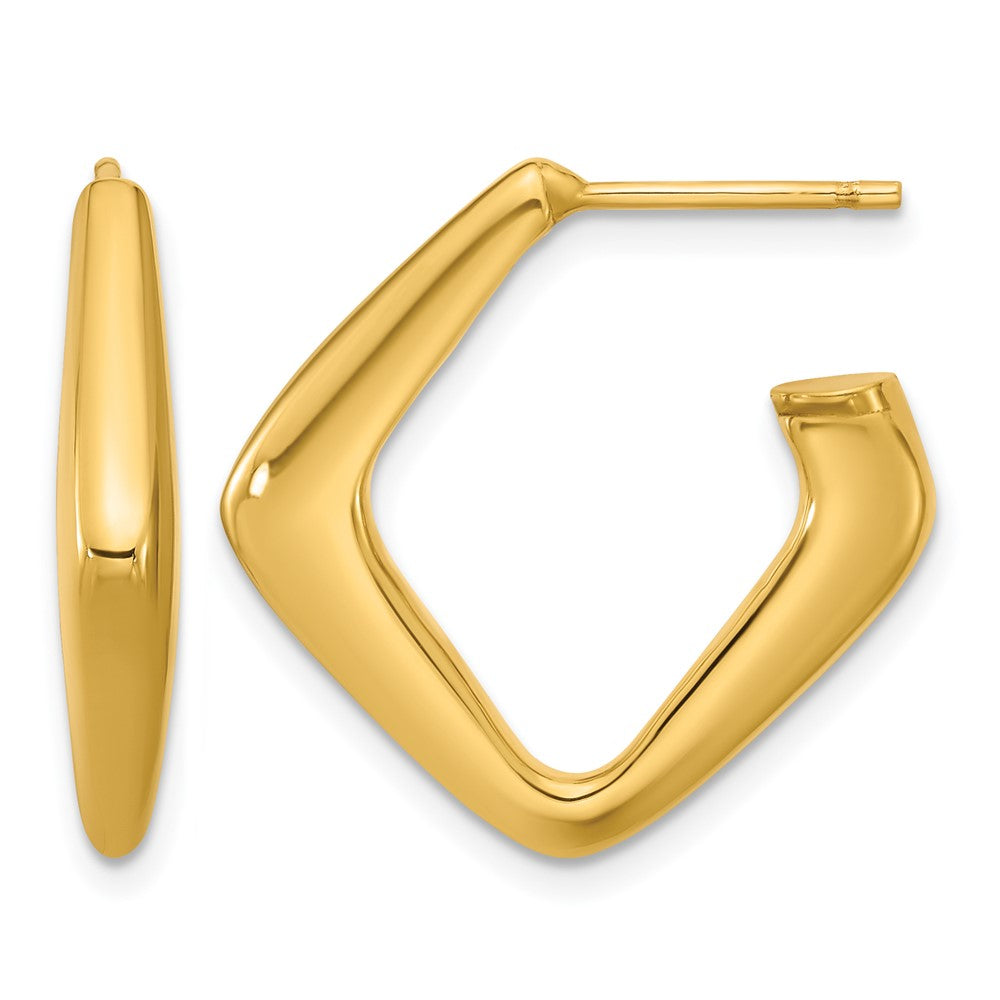 14K Gelbgold Poliert Hohl J Creole Ohrstecker