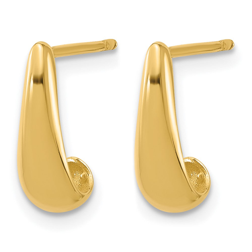 14K Gelbgold Poliert J Creole Ohrstecker