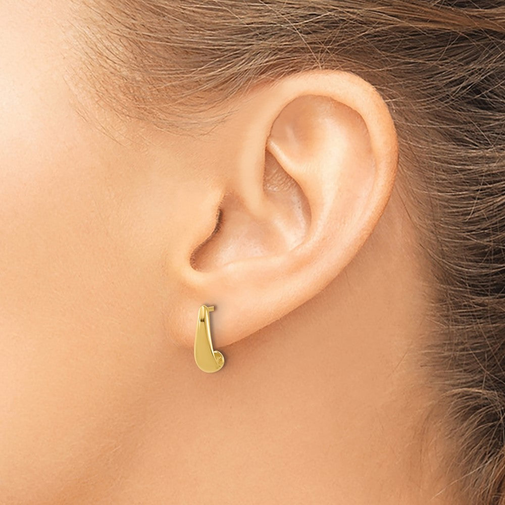 14K Gelbgold Poliert J Creole Ohrstecker