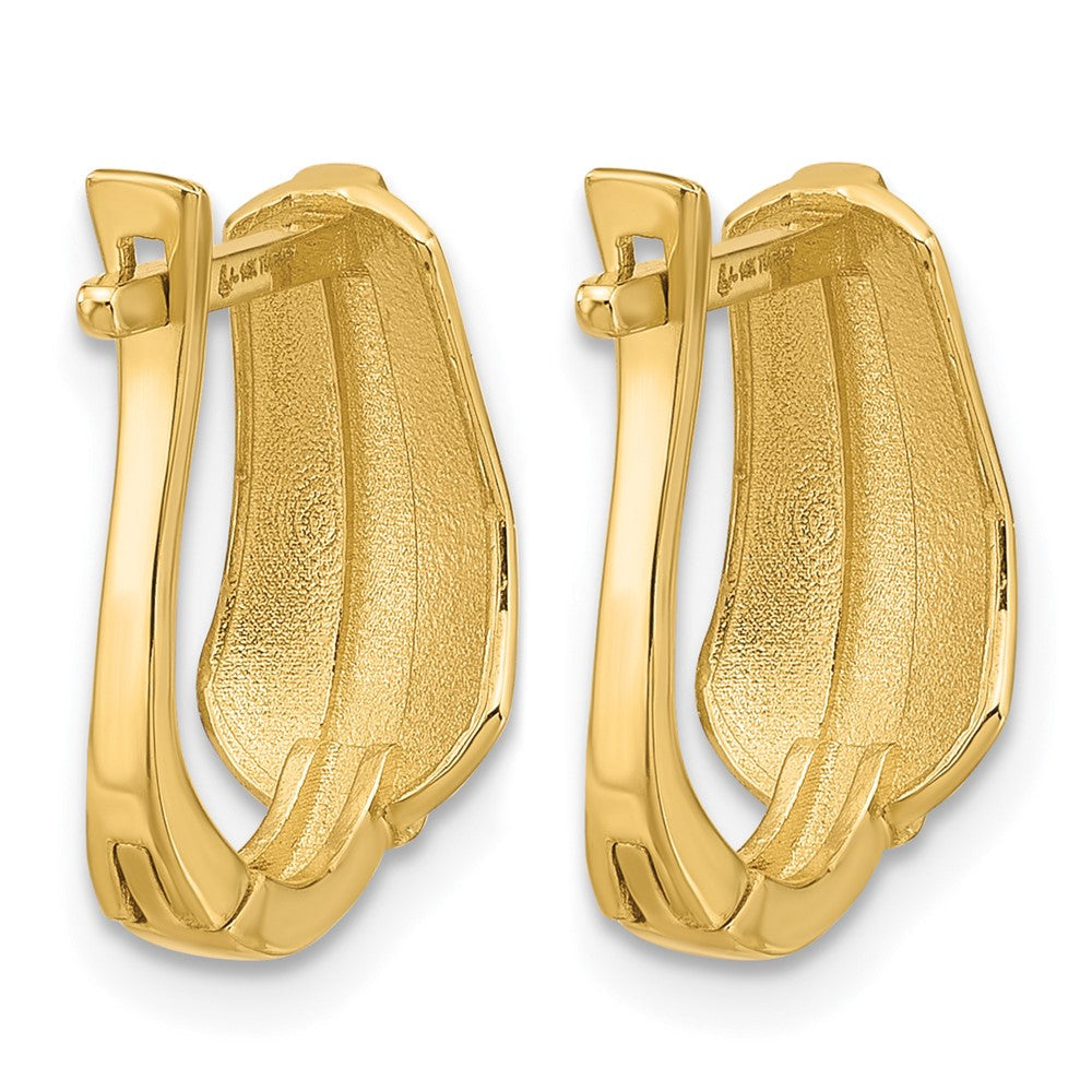14K Gelbgold mit Rhodium Poliert Klappbar Creolen