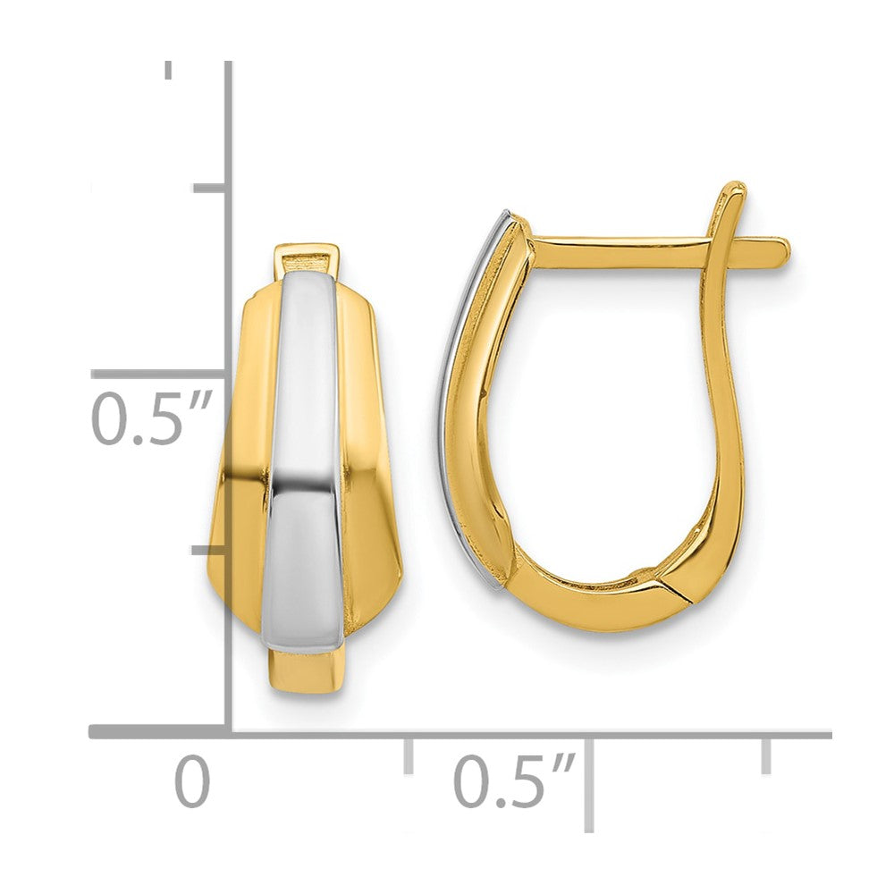 14K Gelbgold mit Rhodium Poliert Klappbar Creolen