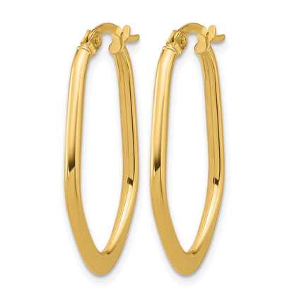 14K Gelbgold Poliert Oval Creolen