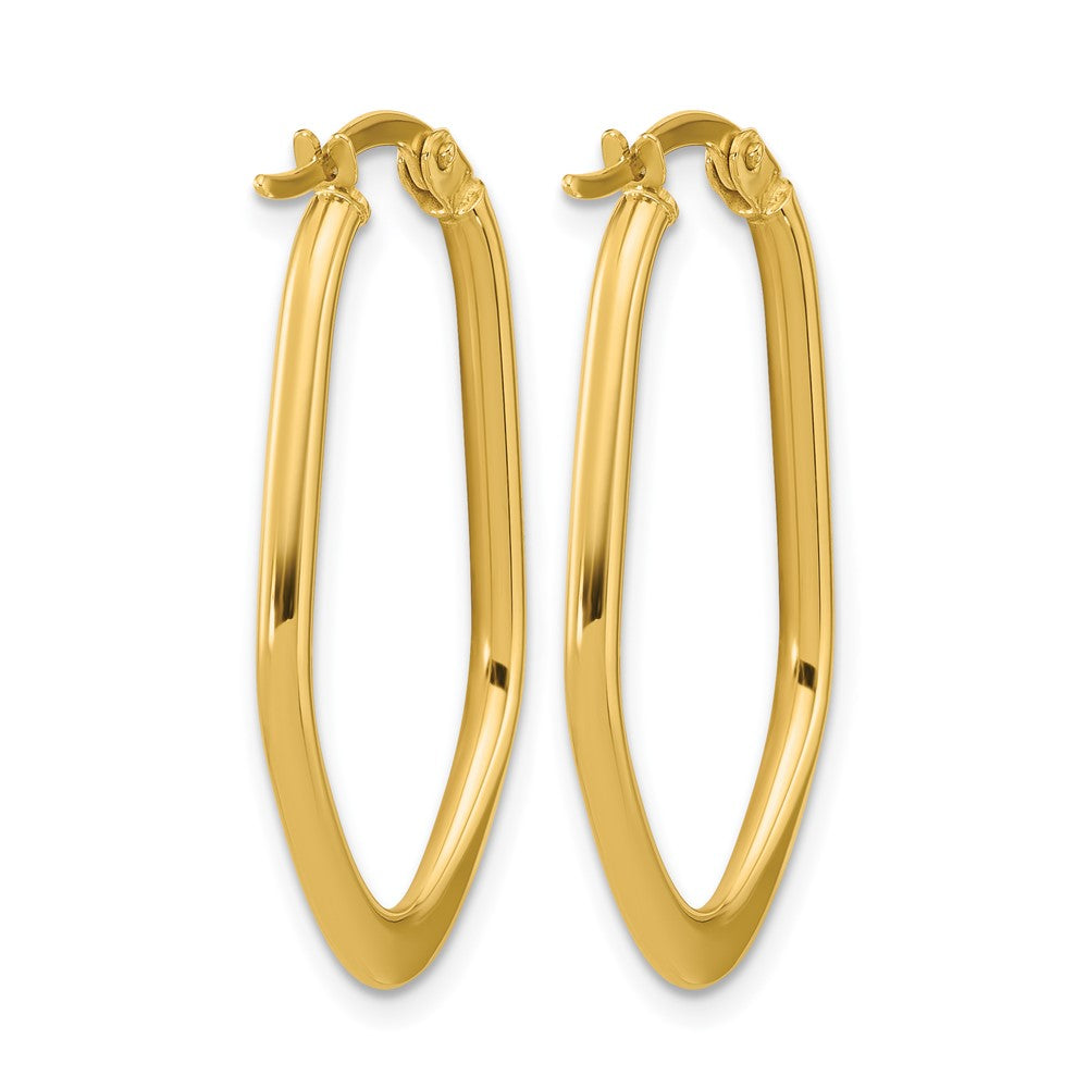 14K Gelbgold Poliert Oval Creolen
