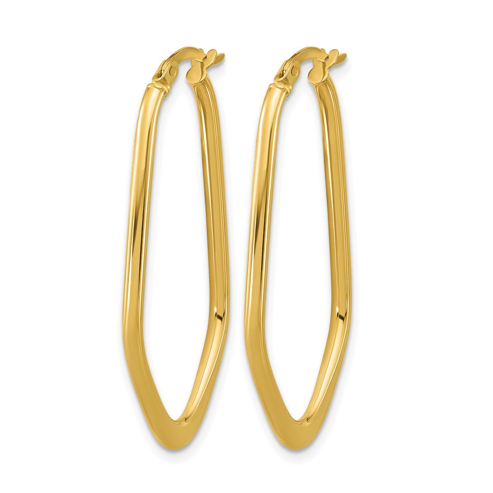 14K Gelbgold Poliert Oval Creolen