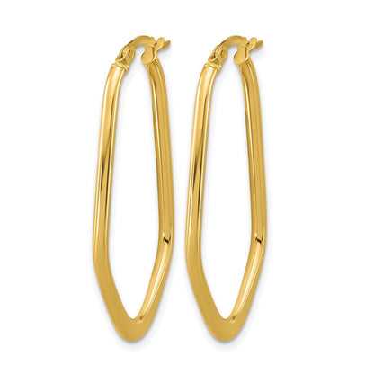 14K Gelbgold Poliert Oval Creolen