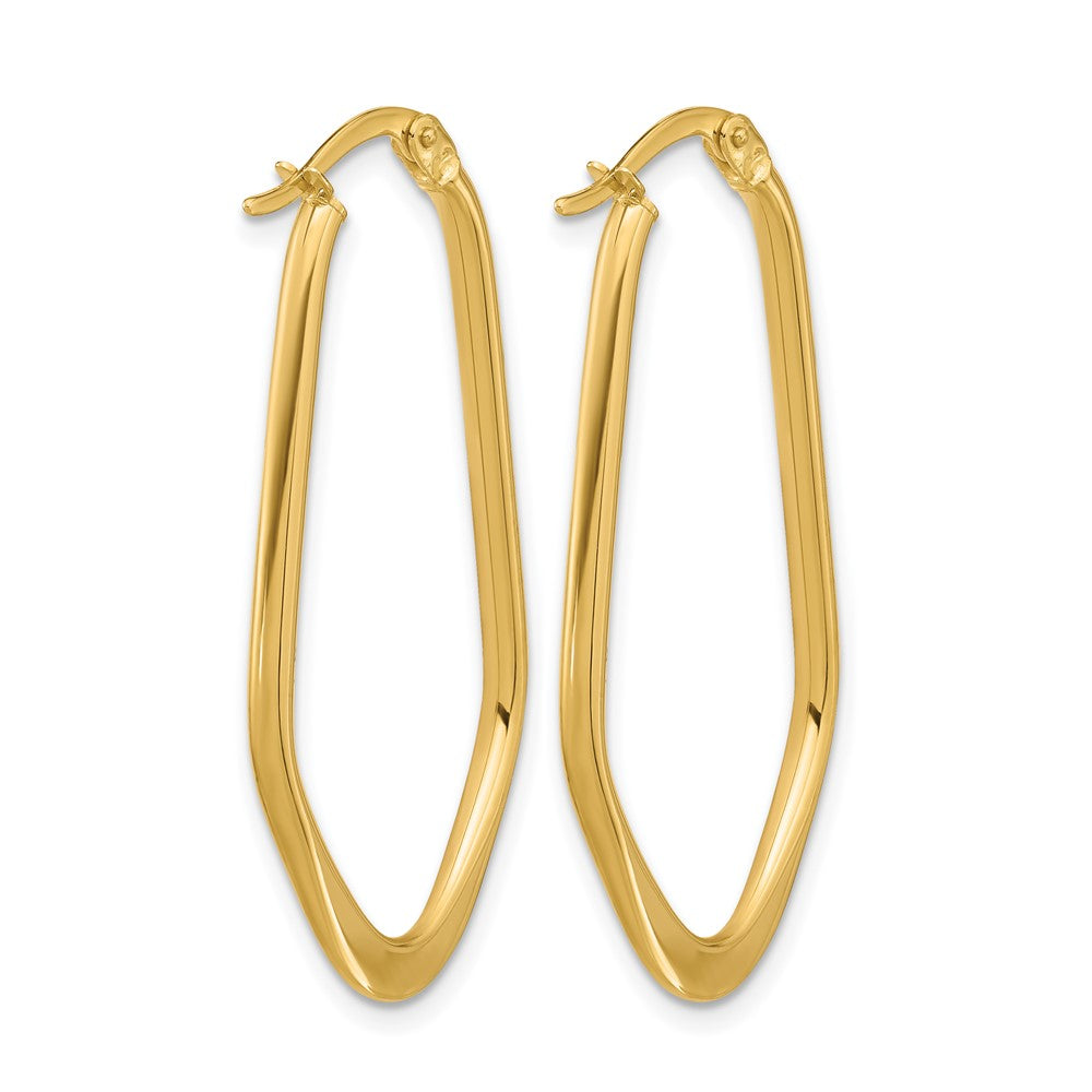 14K Gelbgold Poliert Oval Creolen