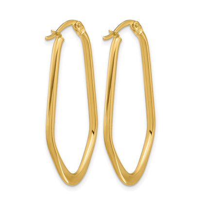 14K Gelbgold Poliert Oval Creolen