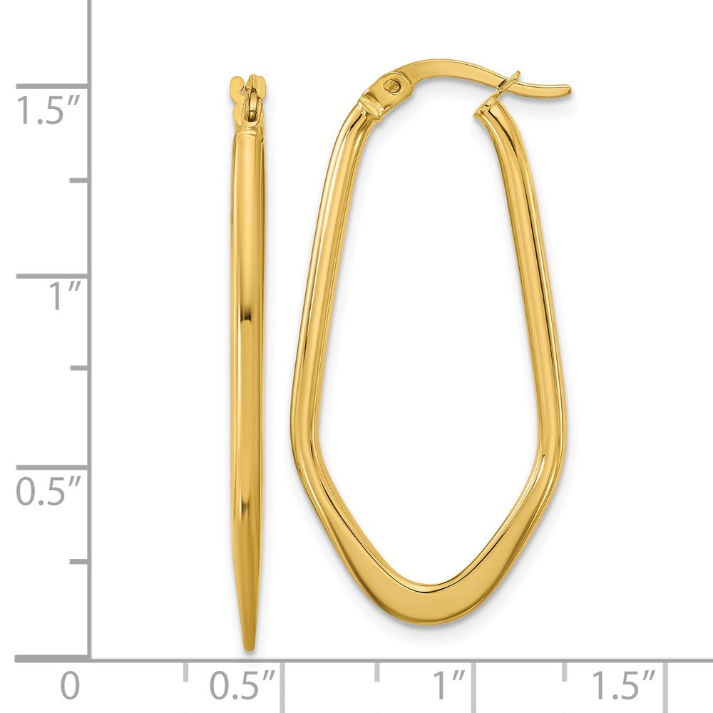 14K Gelbgold Poliert Oval Creolen