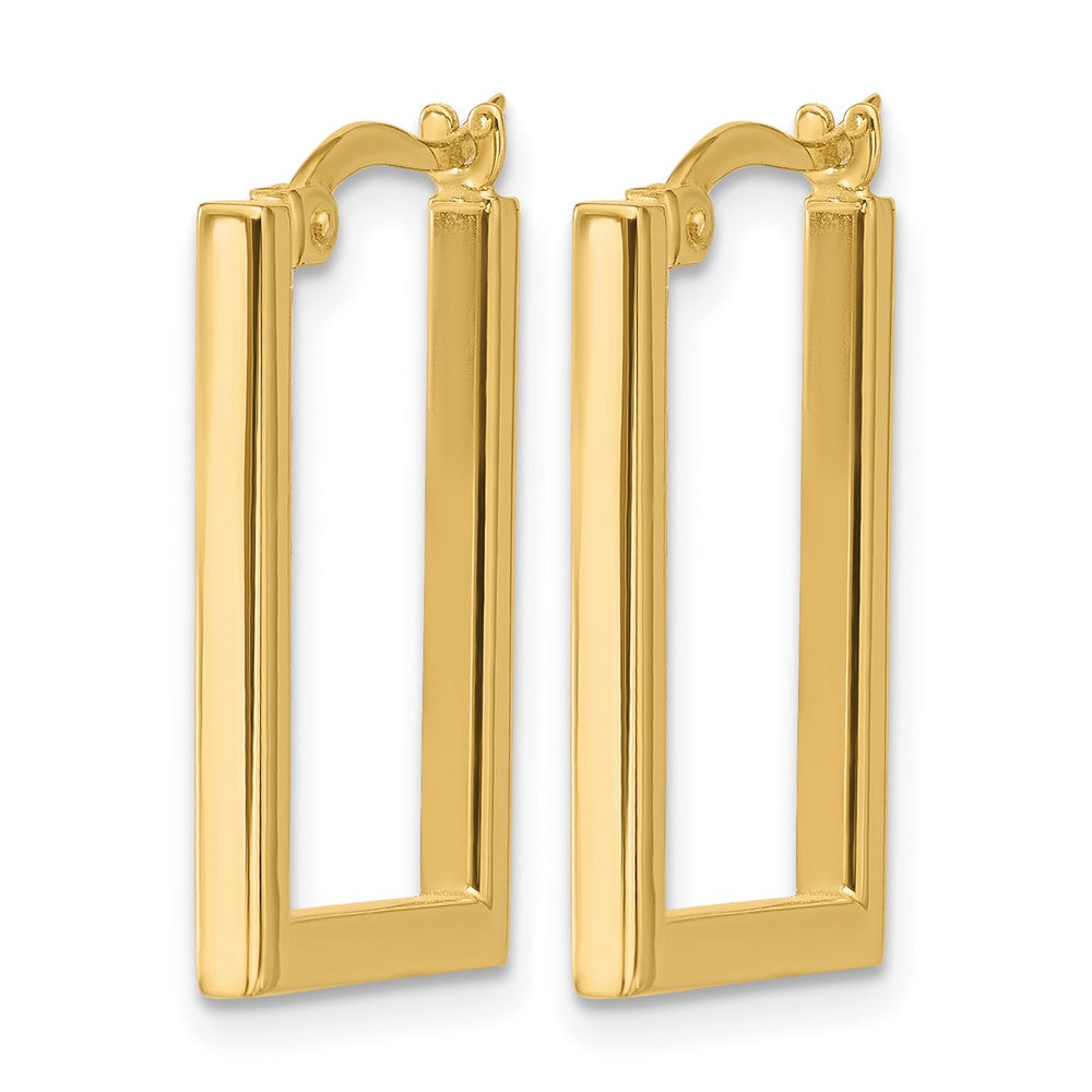 14K Gelbgold Poliert Rechteck Creolen