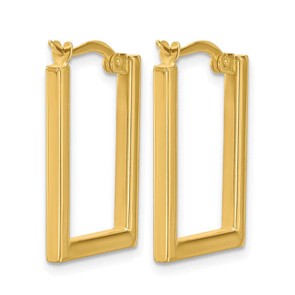 14K Gelbgold Poliert Rechteck Creolen