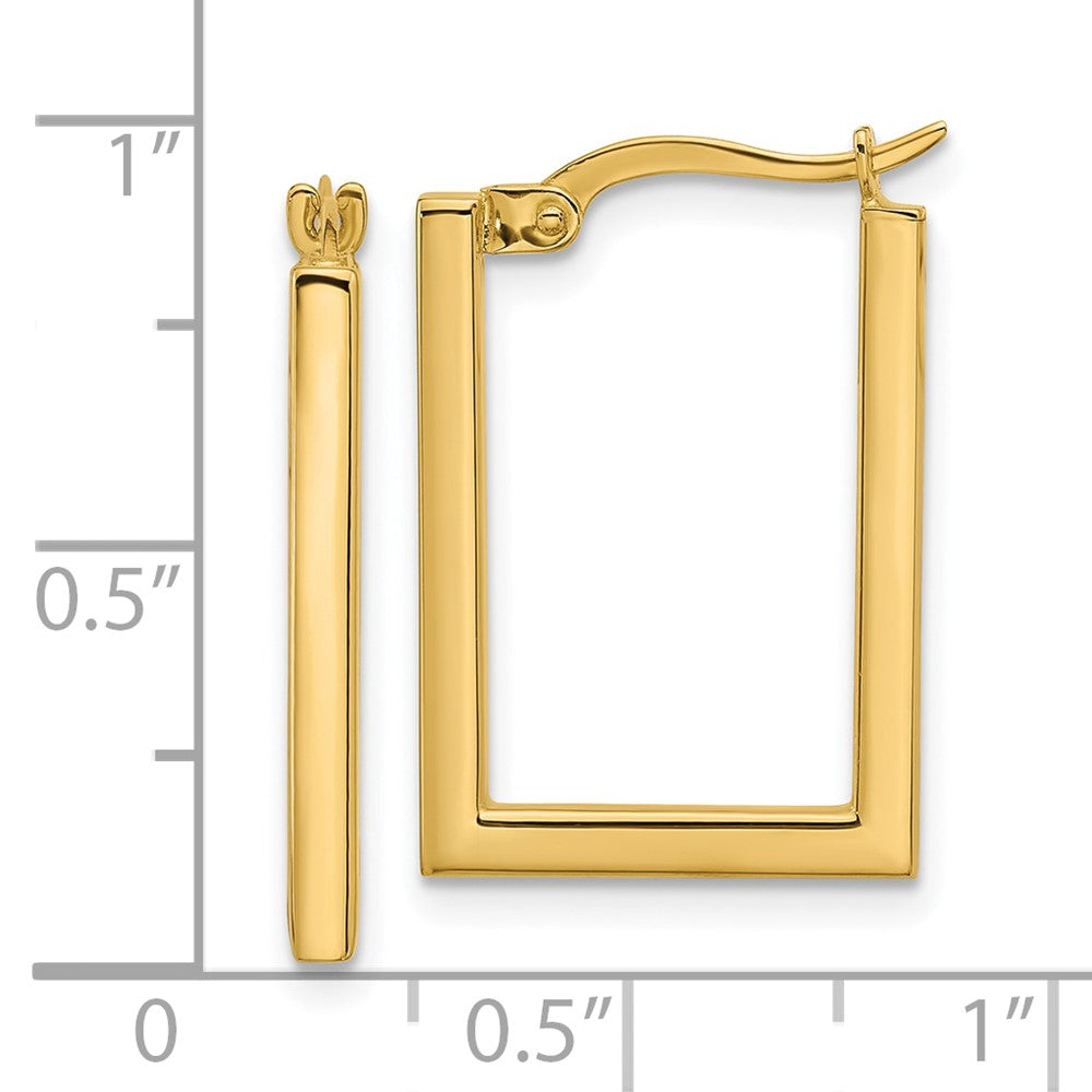 14K Gelbgold Poliert Rechteck Creolen