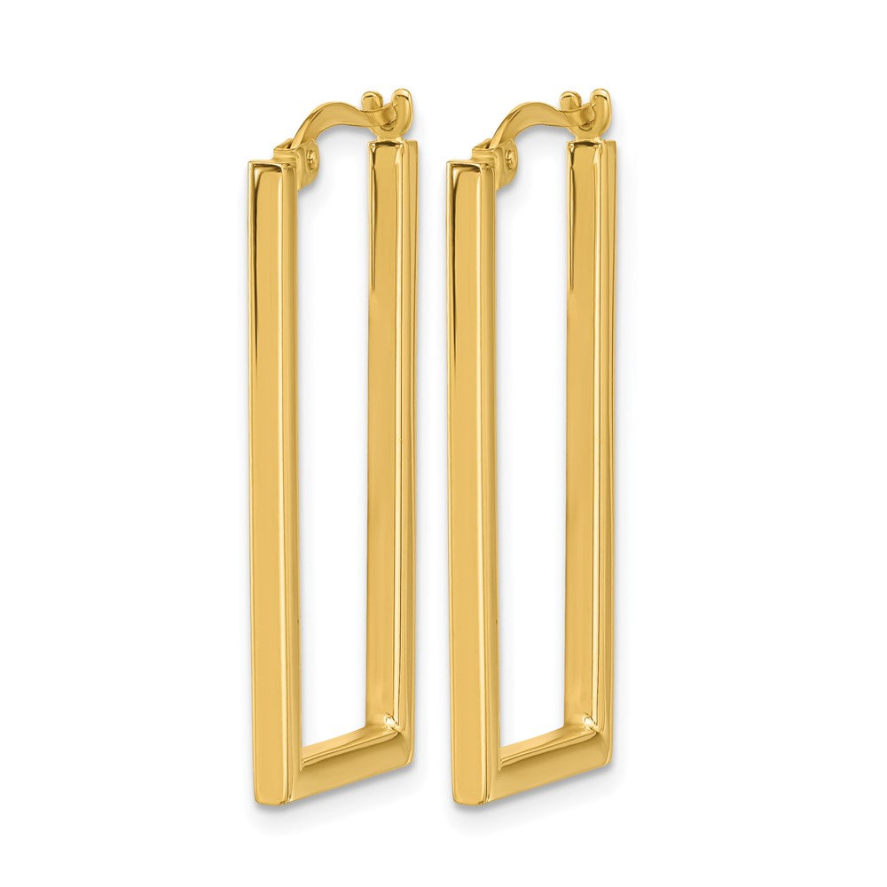 14K Gelbgold Poliert Rechteck Creolen