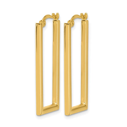 14K Gelbgold Poliert Rechteck Creolen