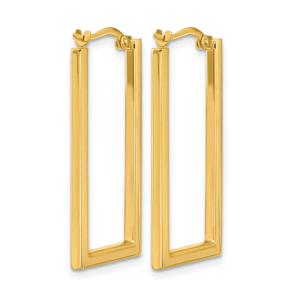 14K Gelbgold Poliert Rechteck Creolen
