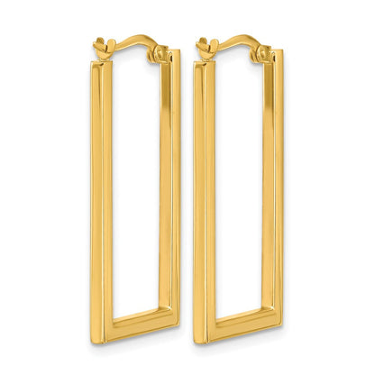 14K Gelbgold Poliert Rechteck Creolen