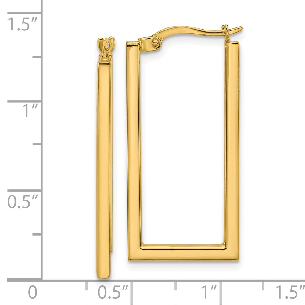 14K Gelbgold Poliert Rechteck Creolen