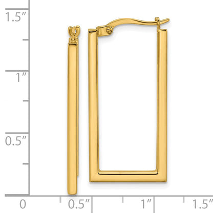 14K Gelbgold Poliert Rechteck Creolen