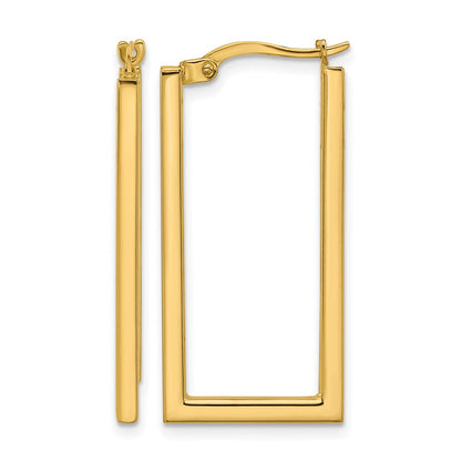 14K Gelbgold Poliert Rechteck Creolen