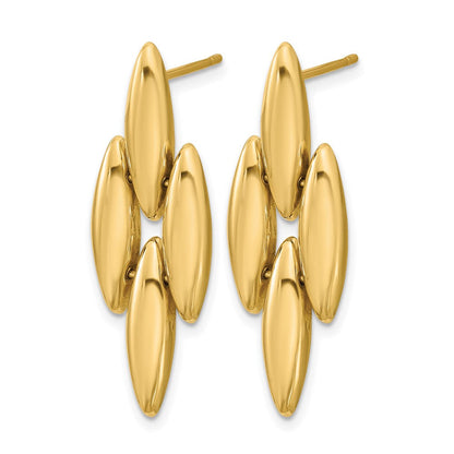 14K Gelbgold Poliert Fantasie Hängend Ohrstecker