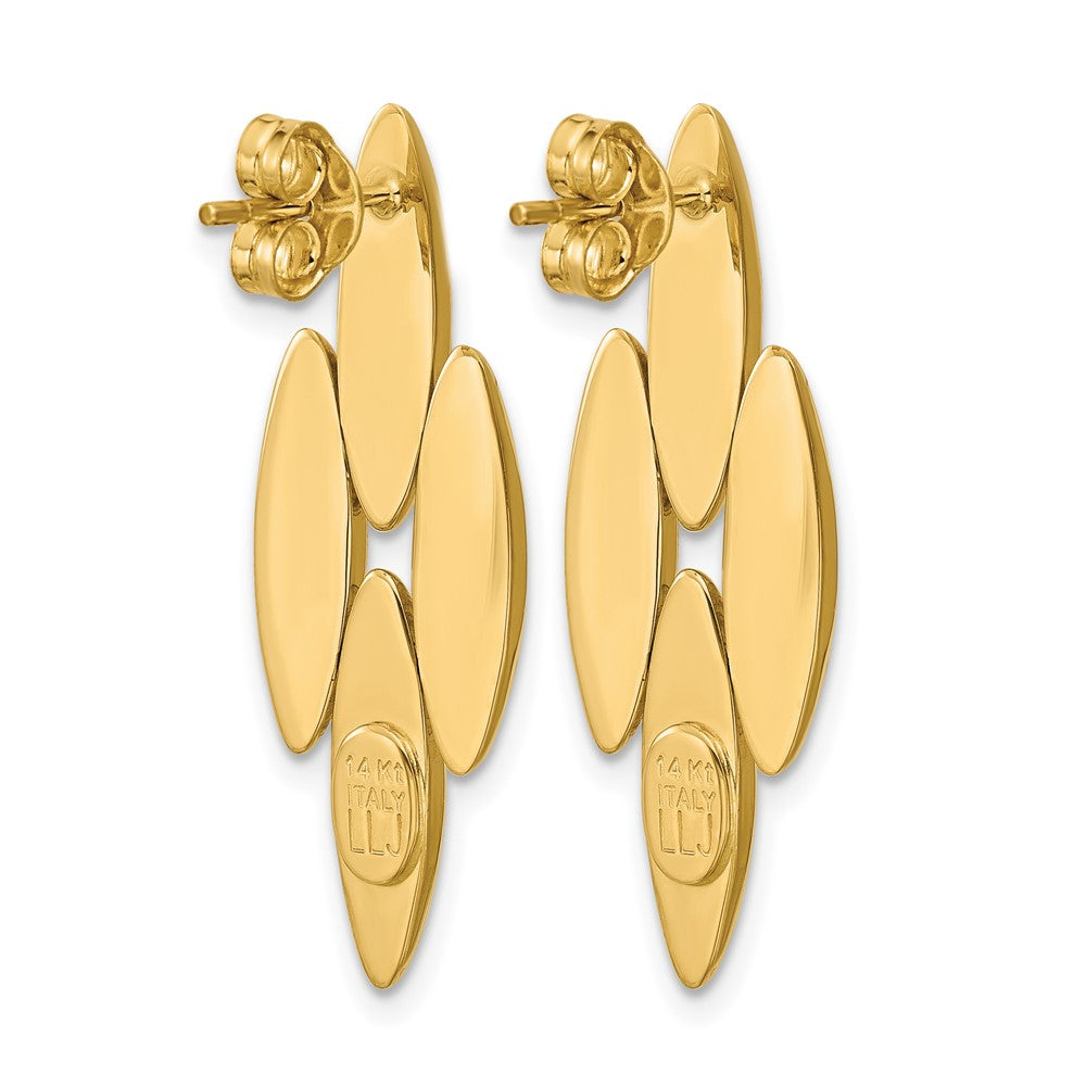 14K Gelbgold Poliert Fantasie Hängend Ohrstecker