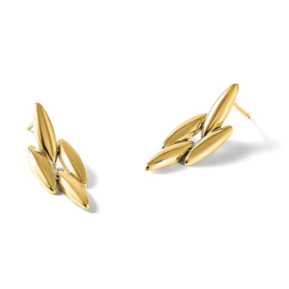 14K Gelbgold Poliert Fantasie Hängend Ohrstecker