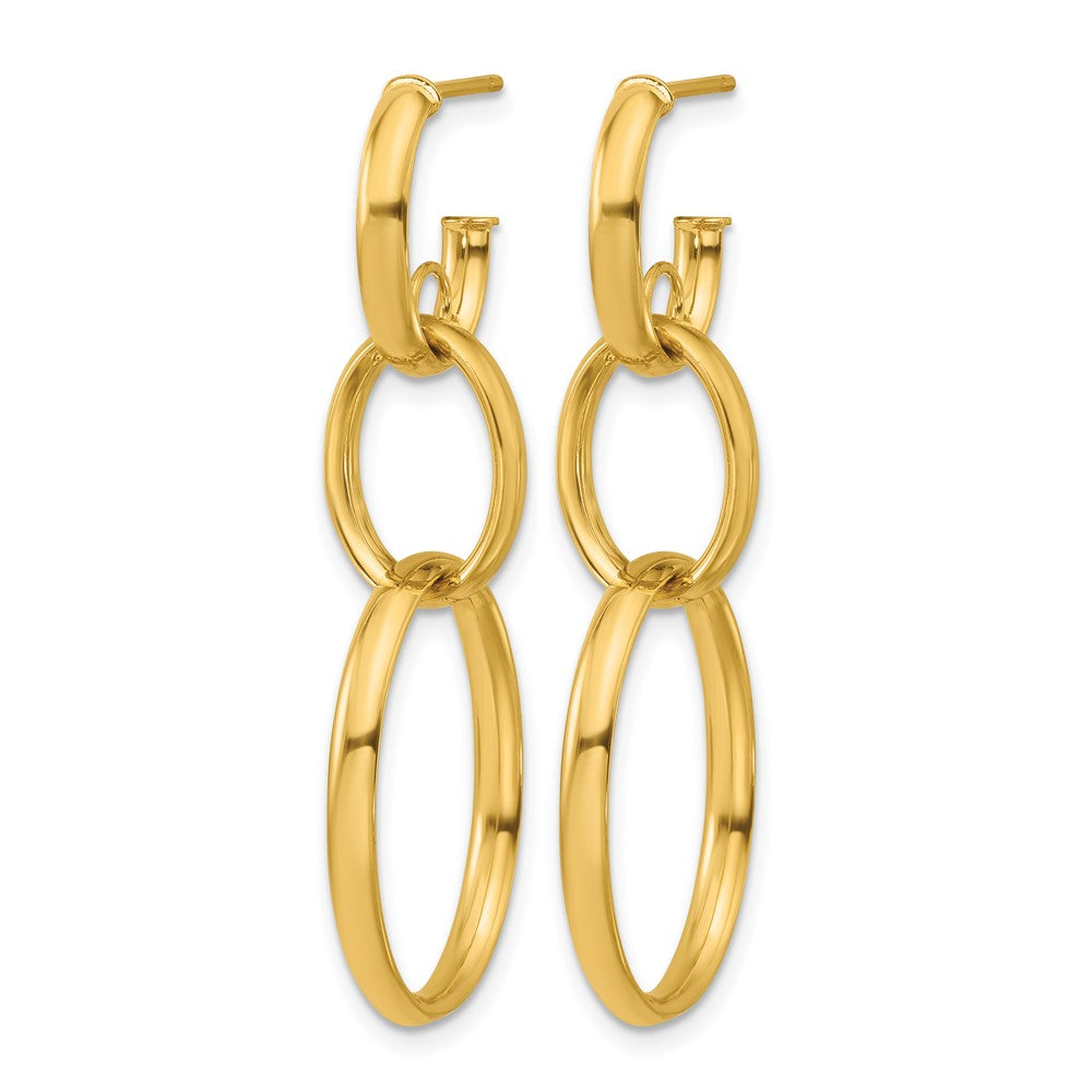 14K Gelbgold Poliert Oval Glieder Ohrstecker