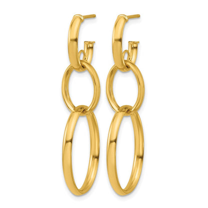 14K Gelbgold Poliert Oval Glieder Ohrstecker