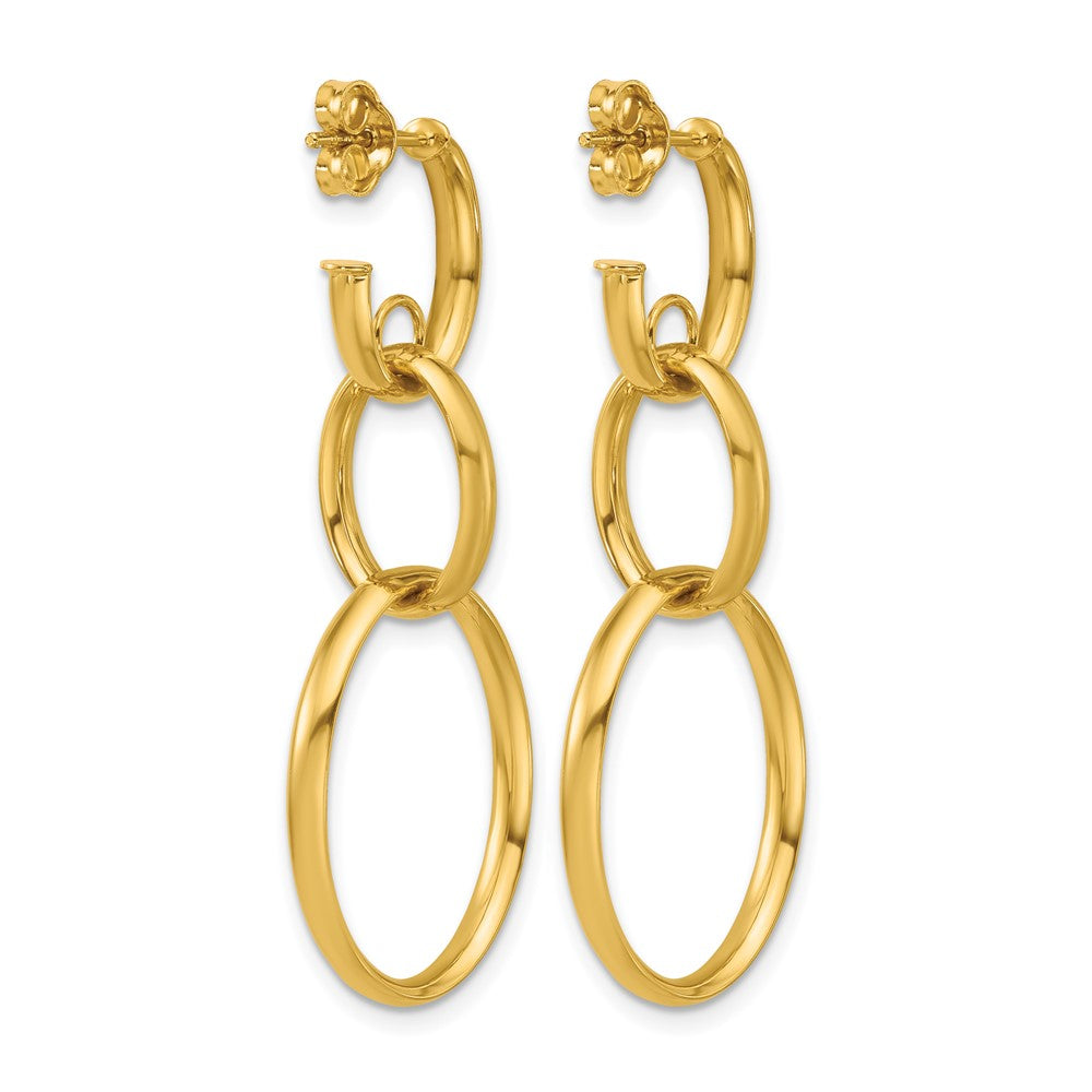 14K Gelbgold Poliert Oval Glieder Ohrstecker