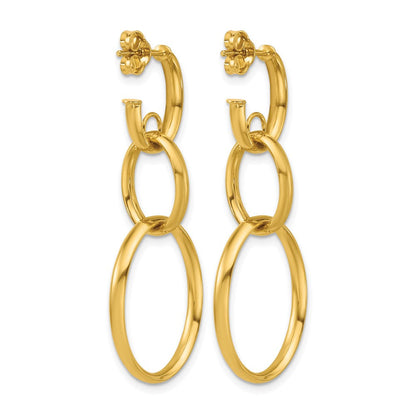 14K Gelbgold Poliert Oval Glieder Ohrstecker