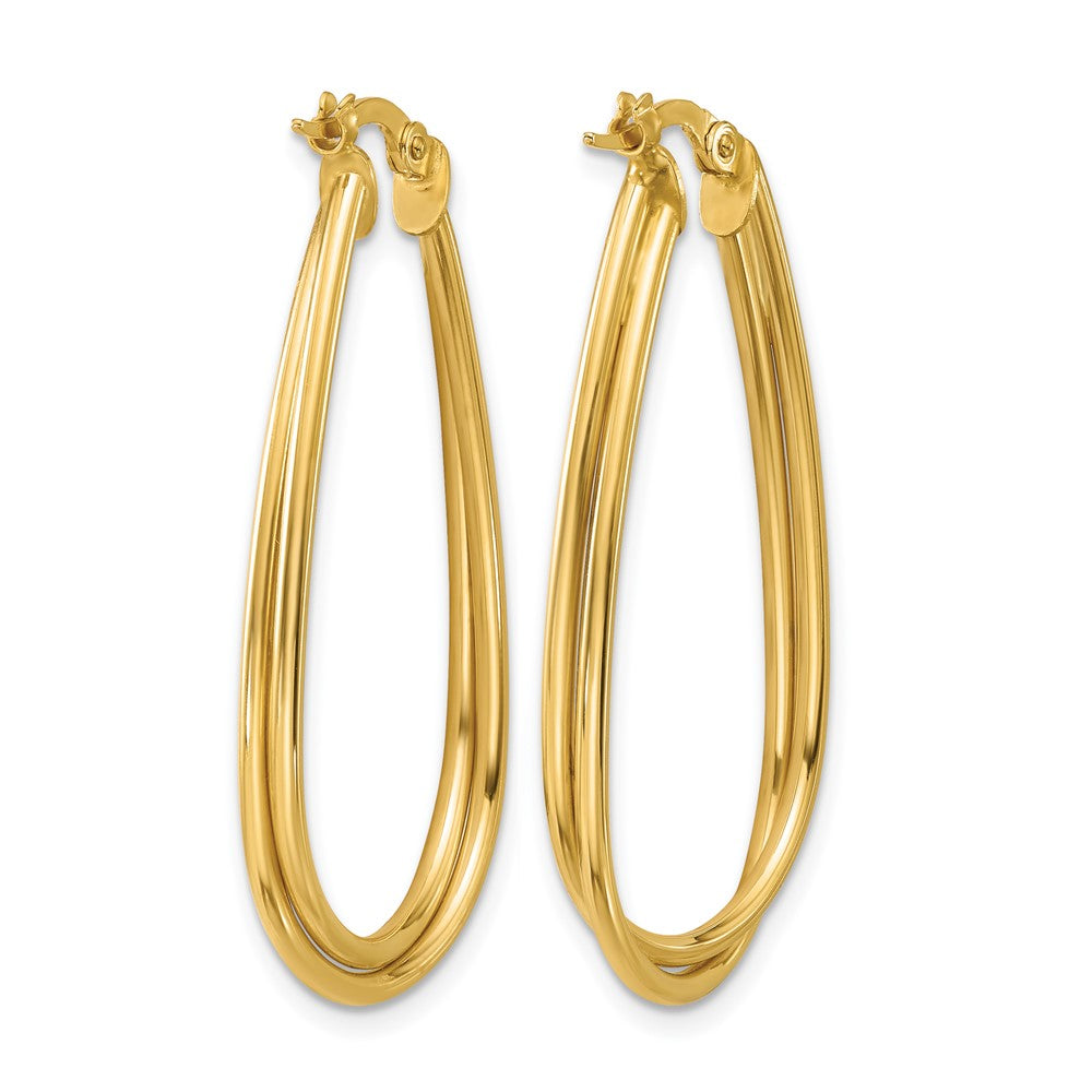 14K Gelbgold Poliert Gedreht Creolen