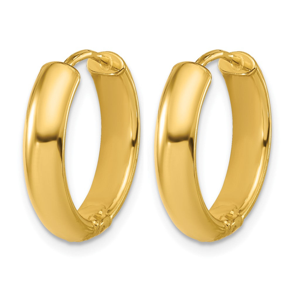 14K Gelbgold Leslie' Poliert und Diamant Schliff Klappbar Creolen