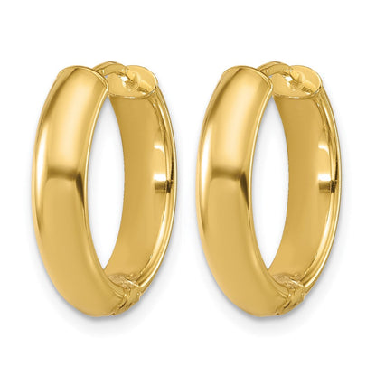 14K Gelb & Rhodium Poliert/dia Schliff Klappbar Creolen