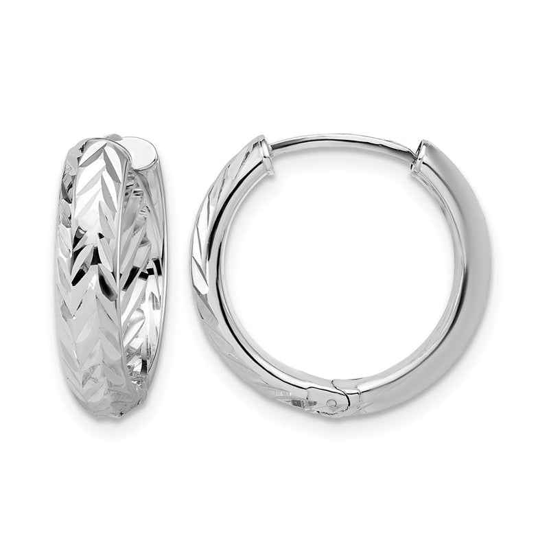 14K Gelb & Rhodium Leslie' Weiß Rhodiniert Platin Poliert/dia Schliff Klappbar Creolen