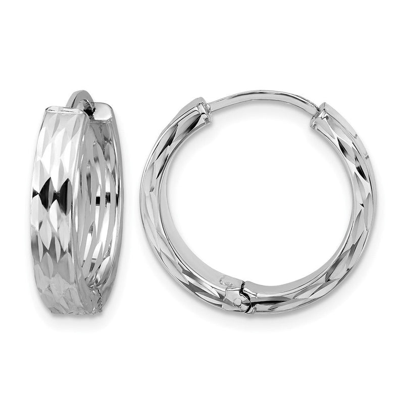 14K Gelb & Rhodium Leslie' Weiß Rhodiniert Platin Poliert/dia Schliff Klappbar Creolen