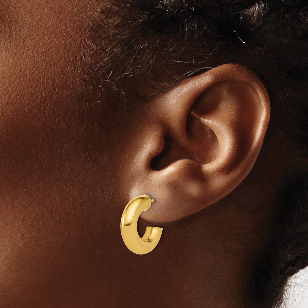 14K Gelbgold Poliert J Creole Ohrstecker