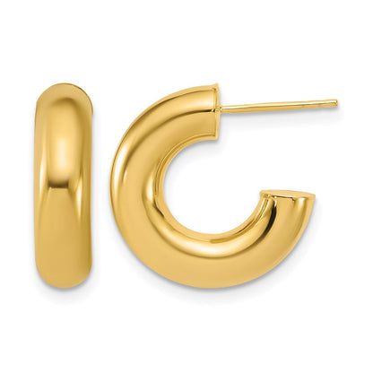 14K Gelbgold Poliert J Creole Ohrstecker