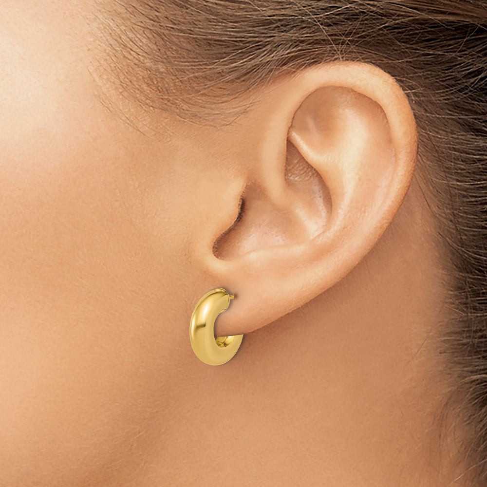 14K Gelbgold Poliert J Creole Ohrstecker