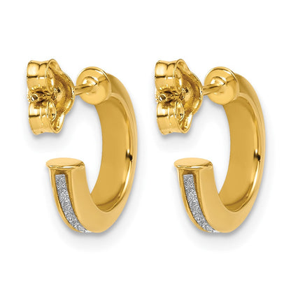 14K Gelbgold Poliert Glimmer Infused J Creole Ohrstecker