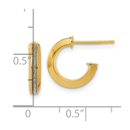 14K Gelbgold Poliert Glimmer Infused J Creole Ohrstecker
