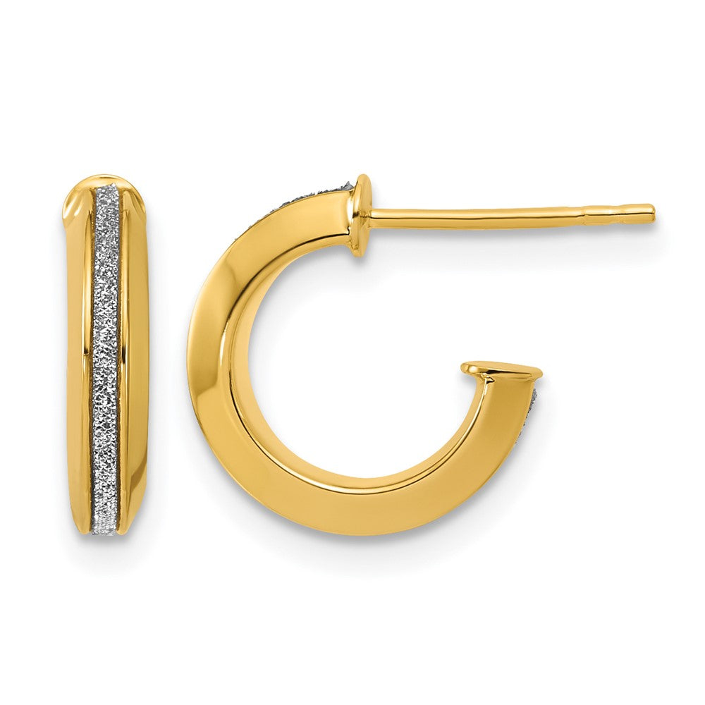 14K Gelbgold Poliert Glimmer Infused J Creole Ohrstecker