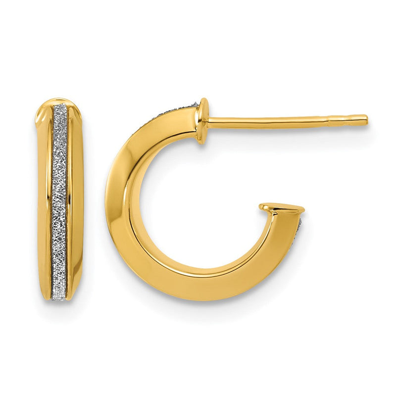 14K Gelbgold Poliert Glimmer Infused J Creole Ohrstecker