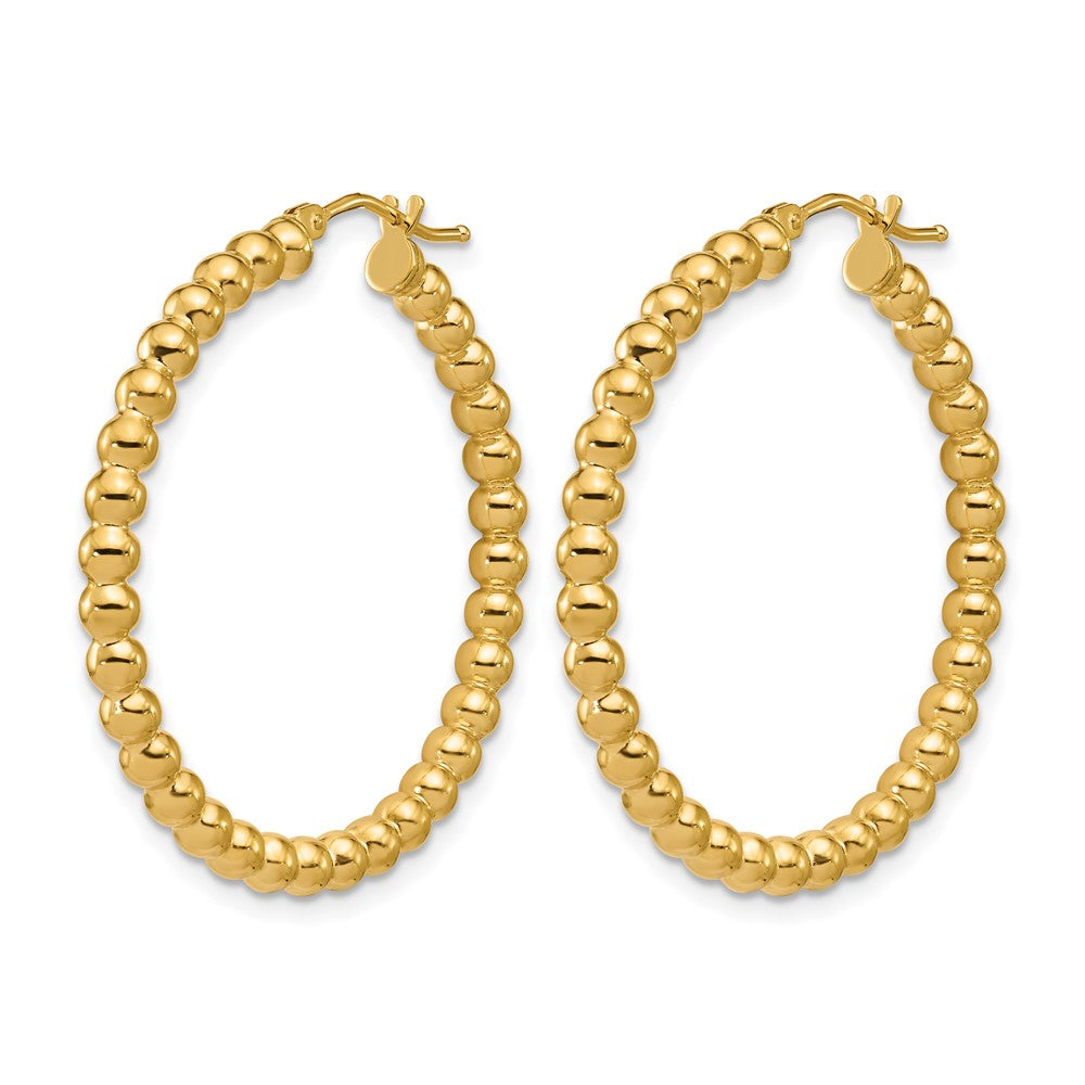 14K Gelbgold Poliert Gekugelt Rund Creolen