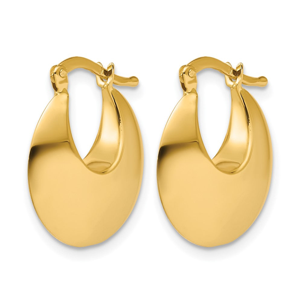14K Gelbgold Poliert Rund Creolen
